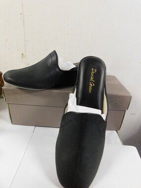 Daniel Green Glamour Black Kidskin Slip on House Shoes NEW in Box 6.5M